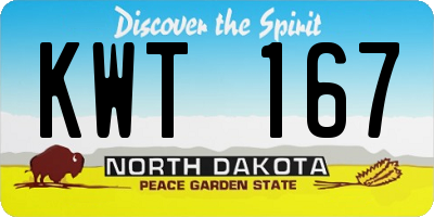 ND license plate KWT167