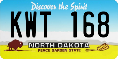 ND license plate KWT168