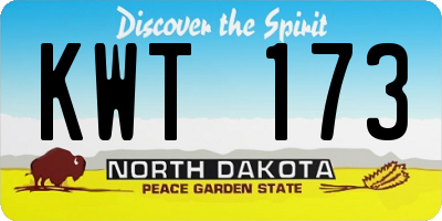 ND license plate KWT173