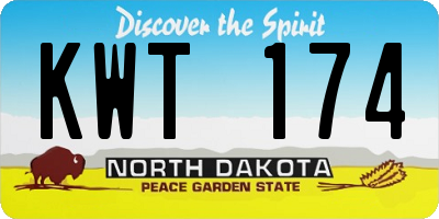 ND license plate KWT174