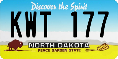 ND license plate KWT177