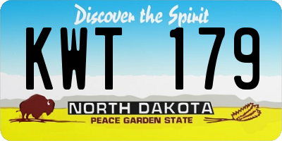 ND license plate KWT179
