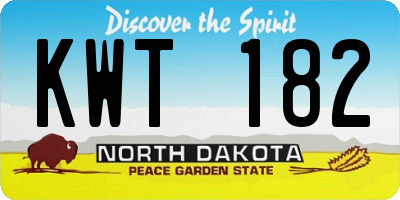 ND license plate KWT182