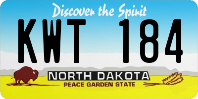 ND license plate KWT184
