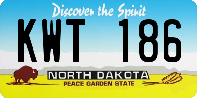 ND license plate KWT186
