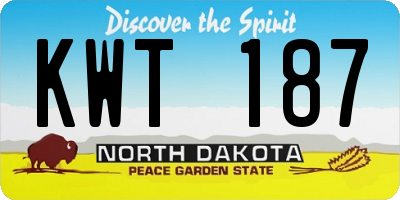 ND license plate KWT187