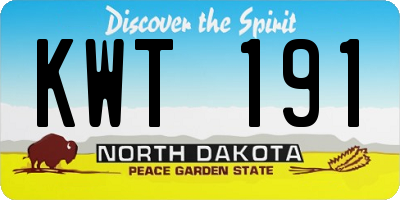 ND license plate KWT191