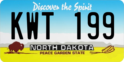 ND license plate KWT199