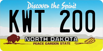 ND license plate KWT200