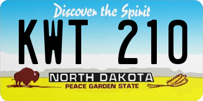 ND license plate KWT210