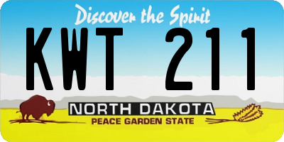 ND license plate KWT211