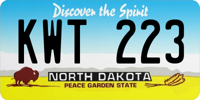 ND license plate KWT223