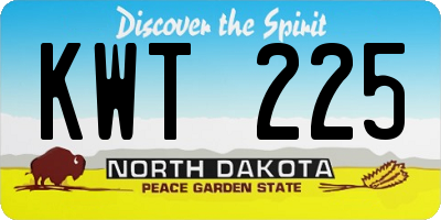 ND license plate KWT225