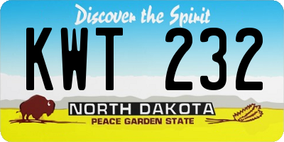 ND license plate KWT232
