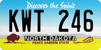 ND license plate KWT246