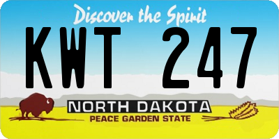 ND license plate KWT247