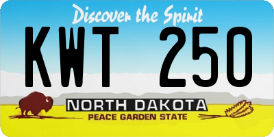 ND license plate KWT250