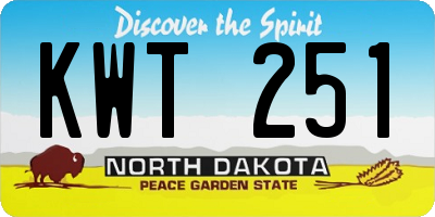 ND license plate KWT251
