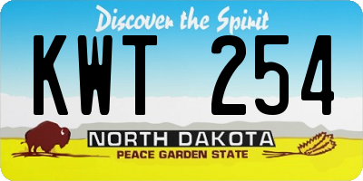 ND license plate KWT254