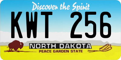 ND license plate KWT256