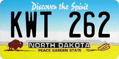 ND license plate KWT262