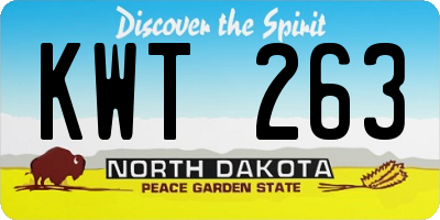 ND license plate KWT263