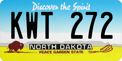 ND license plate KWT272