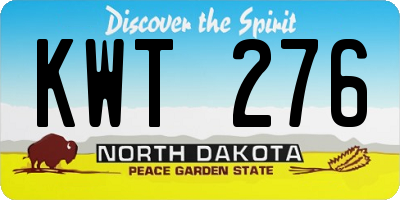 ND license plate KWT276