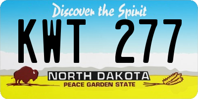 ND license plate KWT277