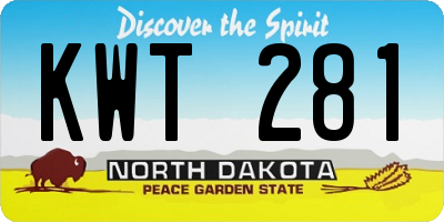 ND license plate KWT281