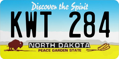 ND license plate KWT284