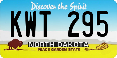 ND license plate KWT295