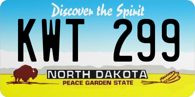 ND license plate KWT299