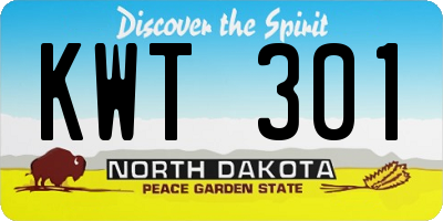 ND license plate KWT301