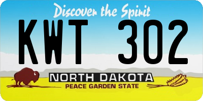 ND license plate KWT302