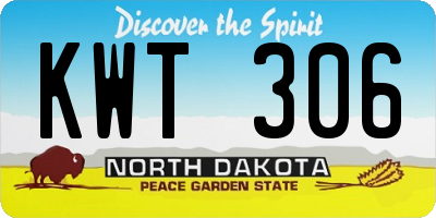 ND license plate KWT306