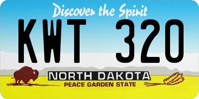ND license plate KWT320
