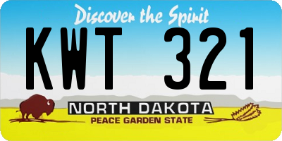 ND license plate KWT321