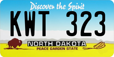 ND license plate KWT323