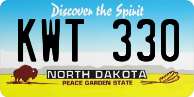 ND license plate KWT330
