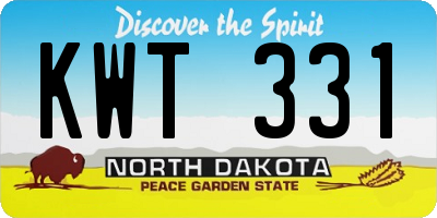 ND license plate KWT331