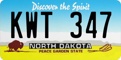 ND license plate KWT347