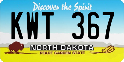 ND license plate KWT367
