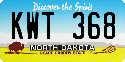 ND license plate KWT368