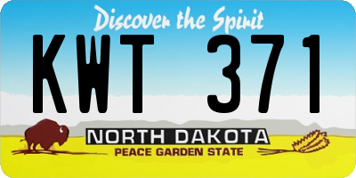 ND license plate KWT371