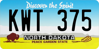 ND license plate KWT375