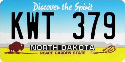 ND license plate KWT379