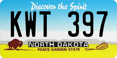 ND license plate KWT397