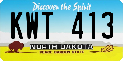 ND license plate KWT413