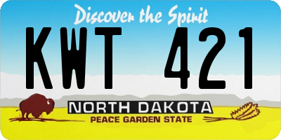 ND license plate KWT421